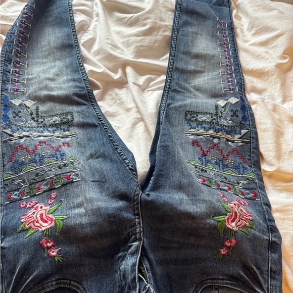 Desigual Multicolor Embroidered Straight Leg Jeans - Picture 5 of 5